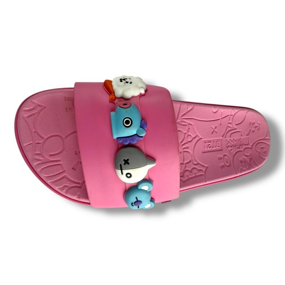 Melissa Beach Slide Sandal Next Gen + BT21 Pink Size W8 EU39 - Picture 9 of 10
